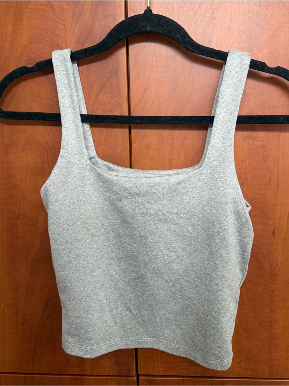 Hollister Light Gray Square Neck Cropped Tank
